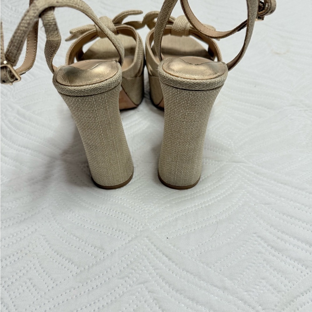 Antonio Melani Bindi Women’s Raffia Bow Platform Chunky Heels. Size 8.5 - Picture 6 of 8